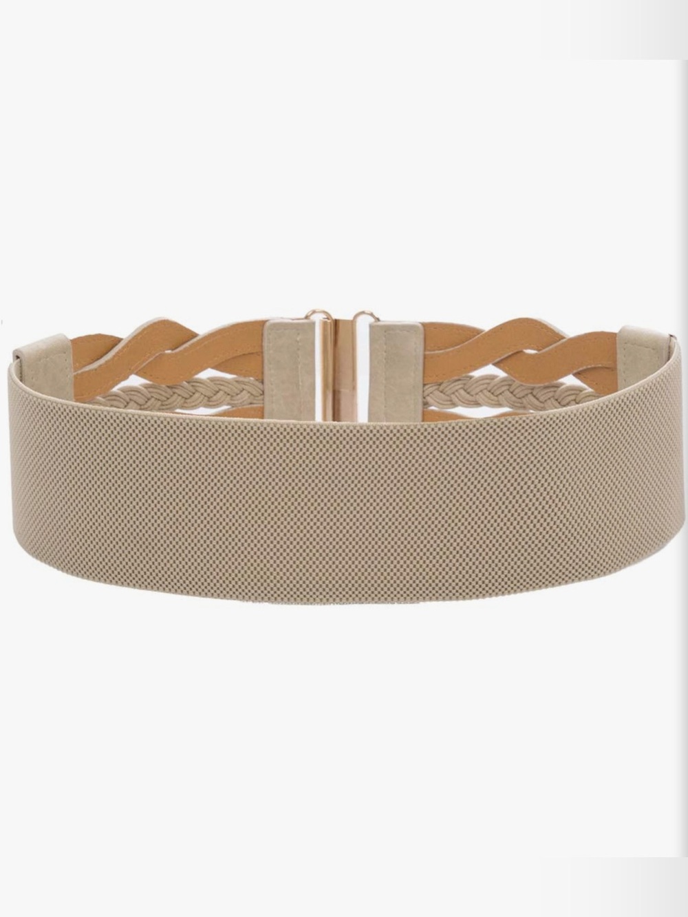 ❤️ Elastic Braided Waist Belt in Beige - Picture 2 of 3